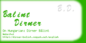 balint dirner business card